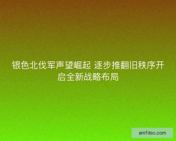 银色北伐军声望崛起 逐步推翻旧秩序开启全新战略布局