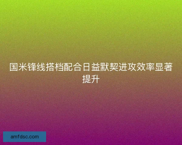国米锋线搭档配合日益默契进攻效率显著提升